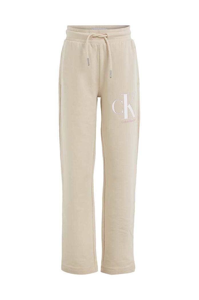 Dětské tepláky Calvin Klein Jeans IG0IG01985.PPYX béžová SS23