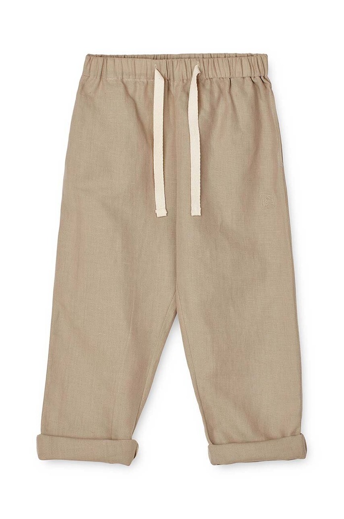 Liewood pantaloni copii cu un amestec de in bej LW17392