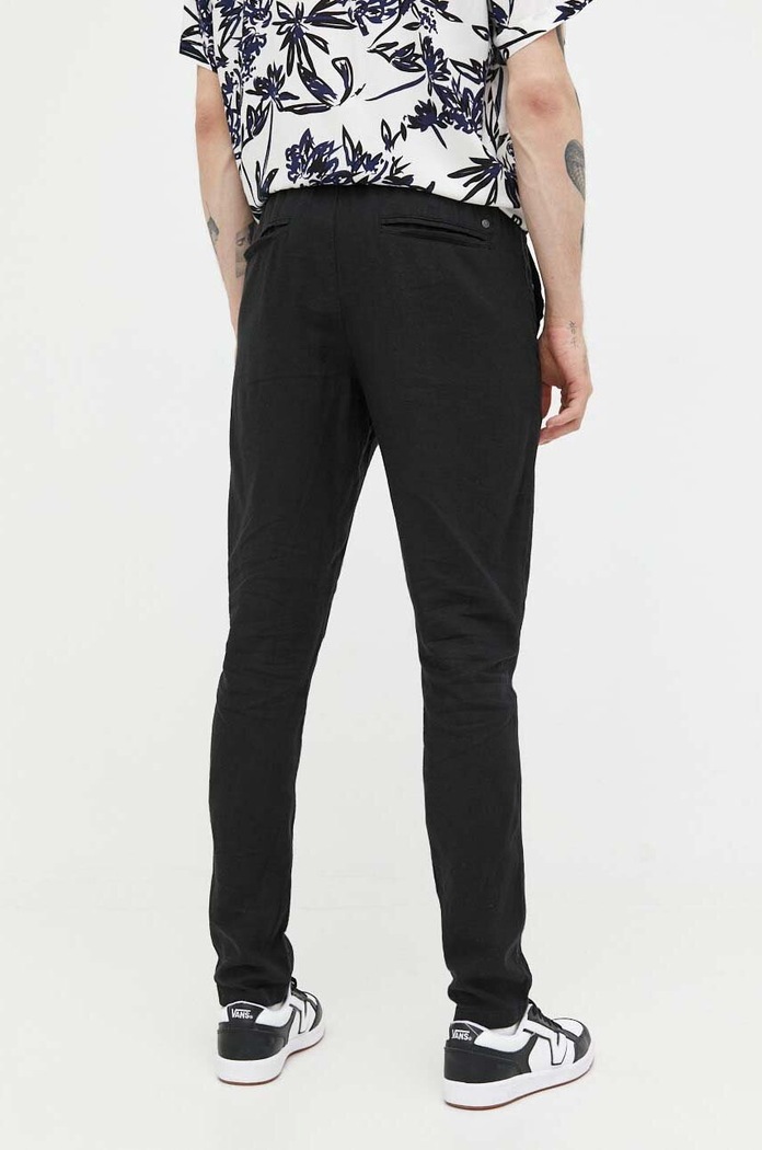 Îmbrăcăminte Solid pantaloni din in 21107170.194008 negru