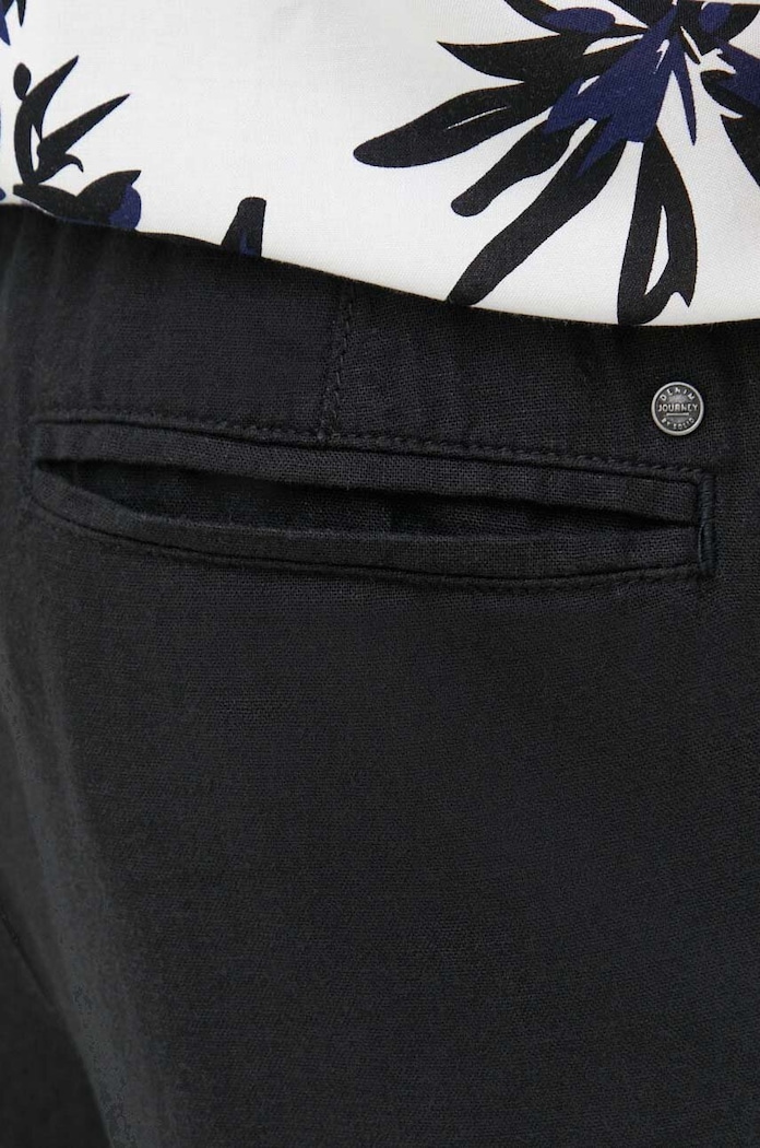 Solid pantaloni din in negru 21107170.194008