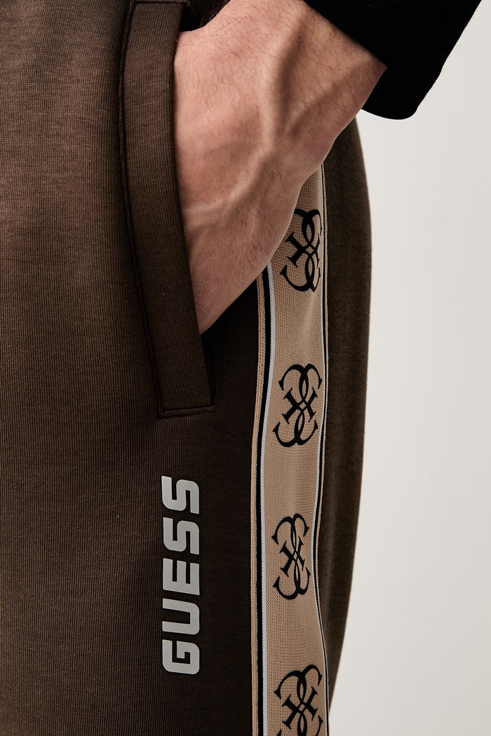 Guess спортивні штани чоловічі з бавовною MICKEY коричневий Z2YB09.KB3P2