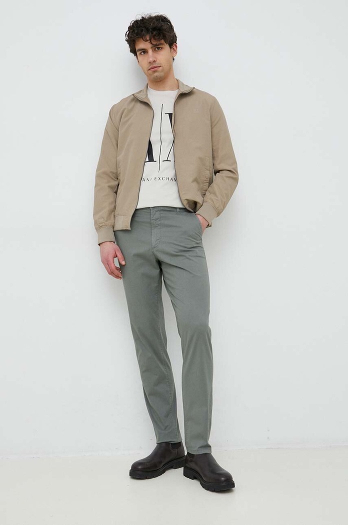 Pepe Jeans spodnie Harrow Poplin z elastanem zielony PM211555.674