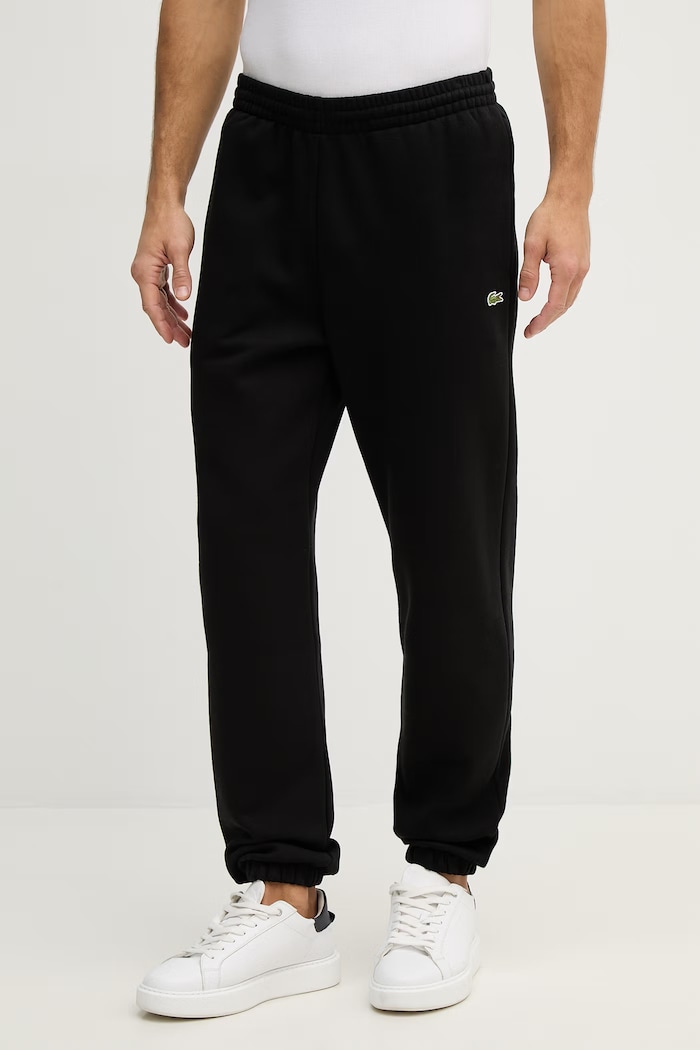 Tepláky Lacoste melanž čierna XH9610