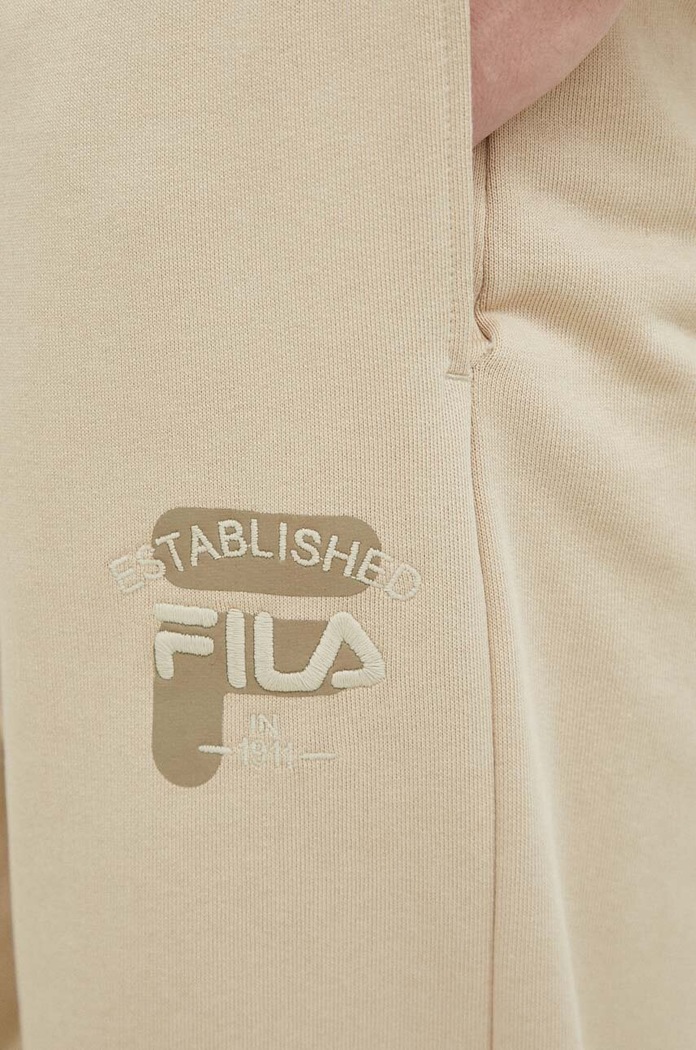 Fila spodnie dresowe bawełniane beżowy FAM0338