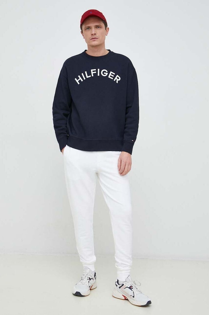 Παντελόνι φόρμας Tommy Hilfiger MW0MW24521.PPYX λευκό SS23