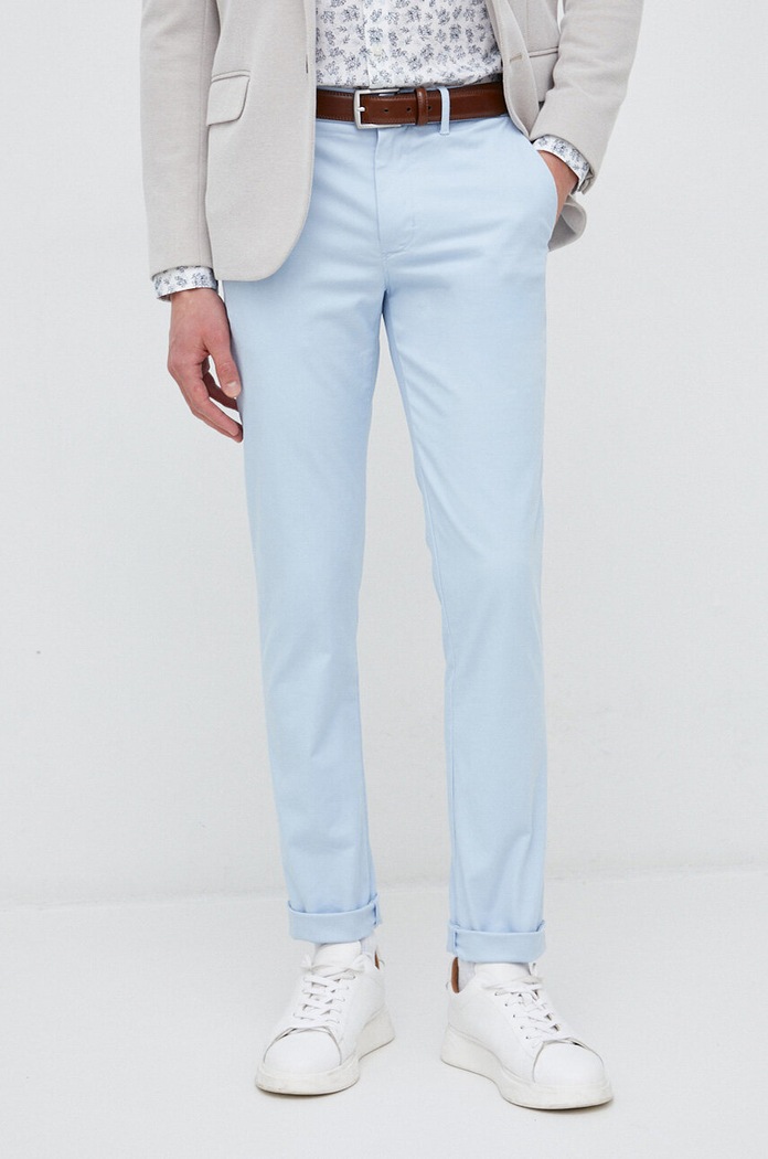 Tommy Hilfiger spodnie z elastanem niebieski MW0MW26619.PPYX