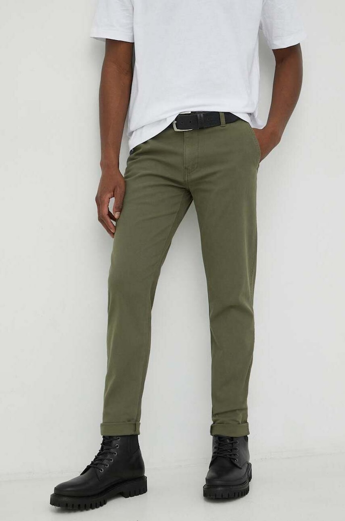 Hlače Levi's bez uzorka zelena 17196.0001