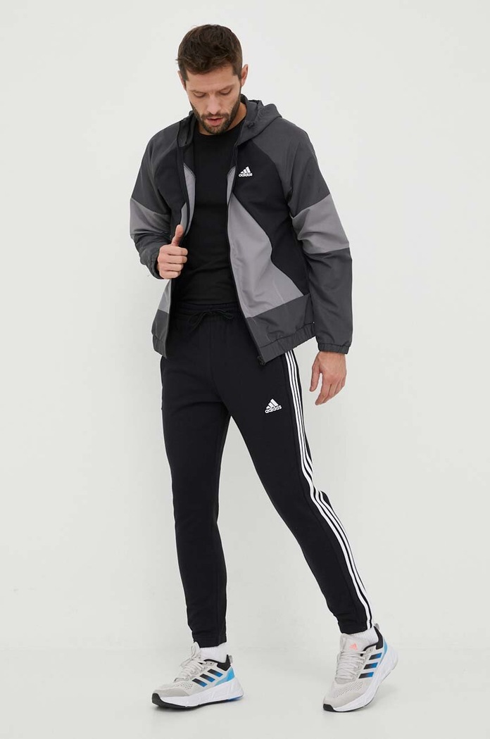 adidas pantaloni de trening din bumbac IC0050 negru SS23