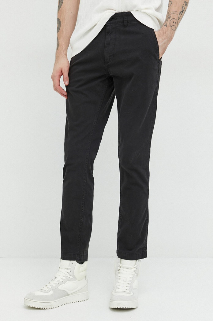 Superdry spodnie z elastanem czarny M7011022A.12A
