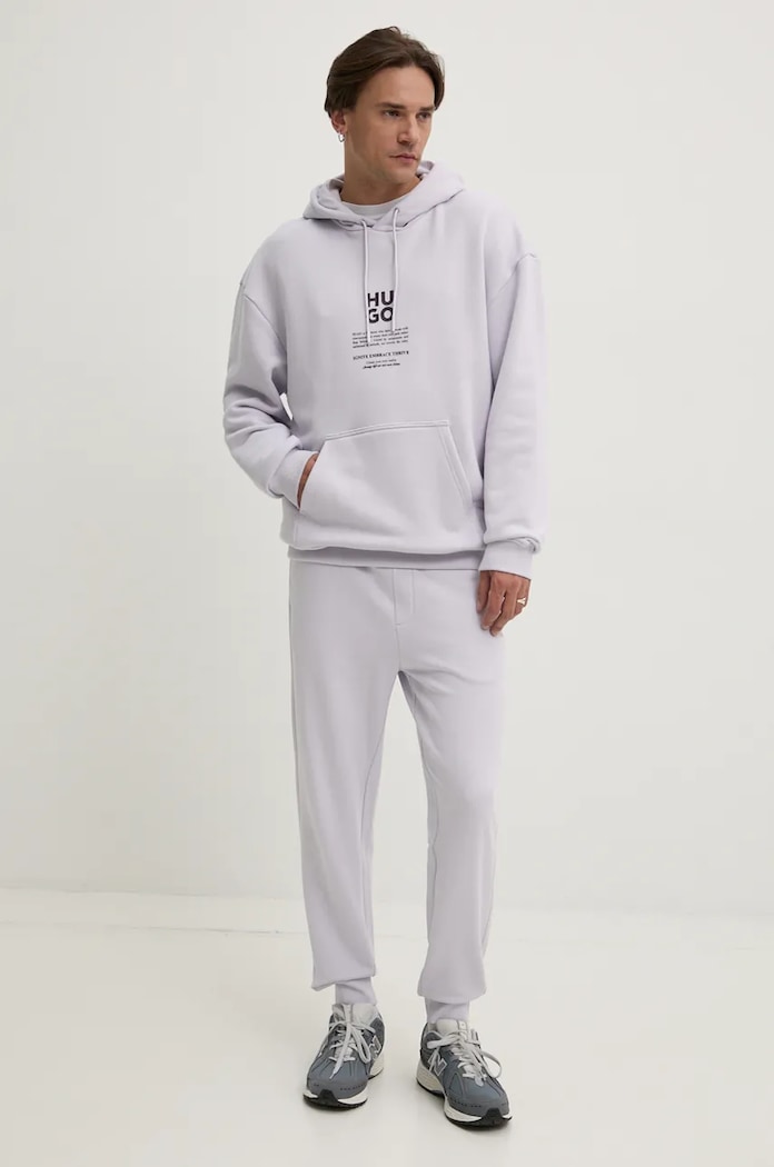 HUGO pantaloni de trening bărbați din bumbac Dayote232 50489617 violet SS26