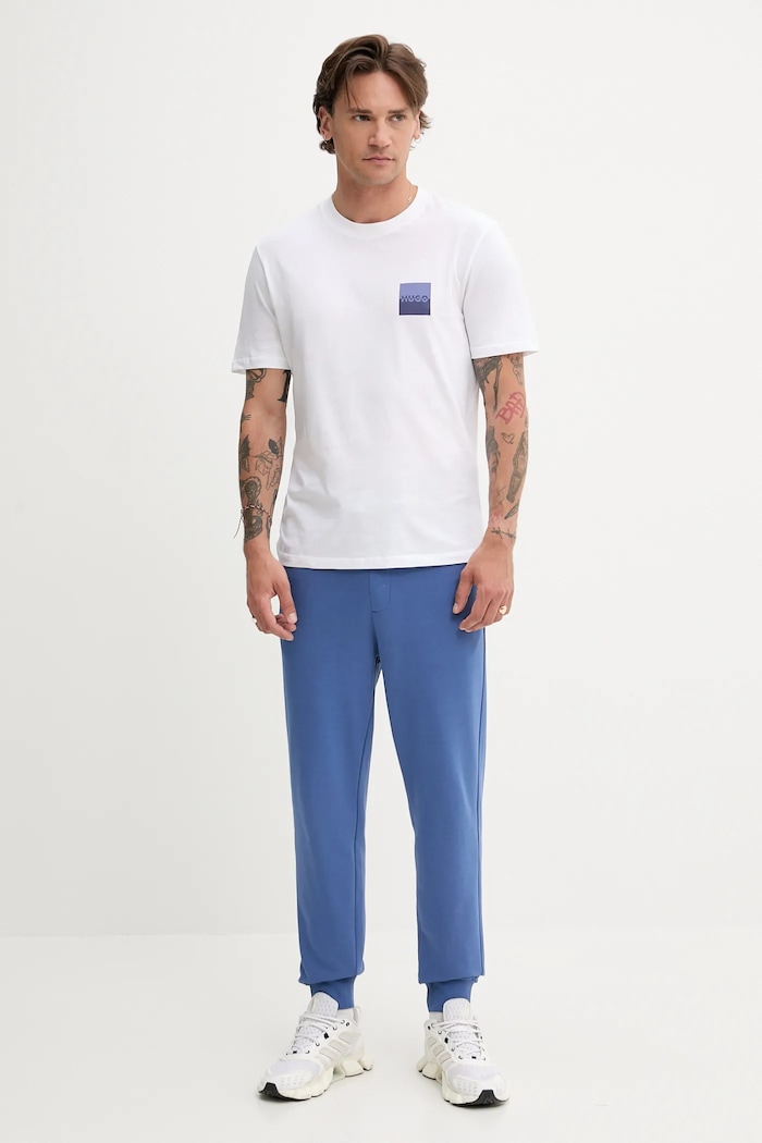HUGO pantaloni de trening bărbați din bumbac Dayote232 50489617 albastru SS26
