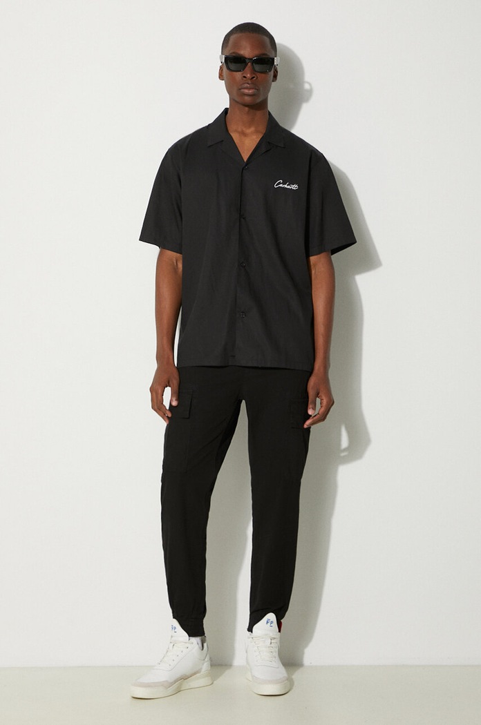 Pamučne hlače Alpha Industries 116201.03 crna AW25
