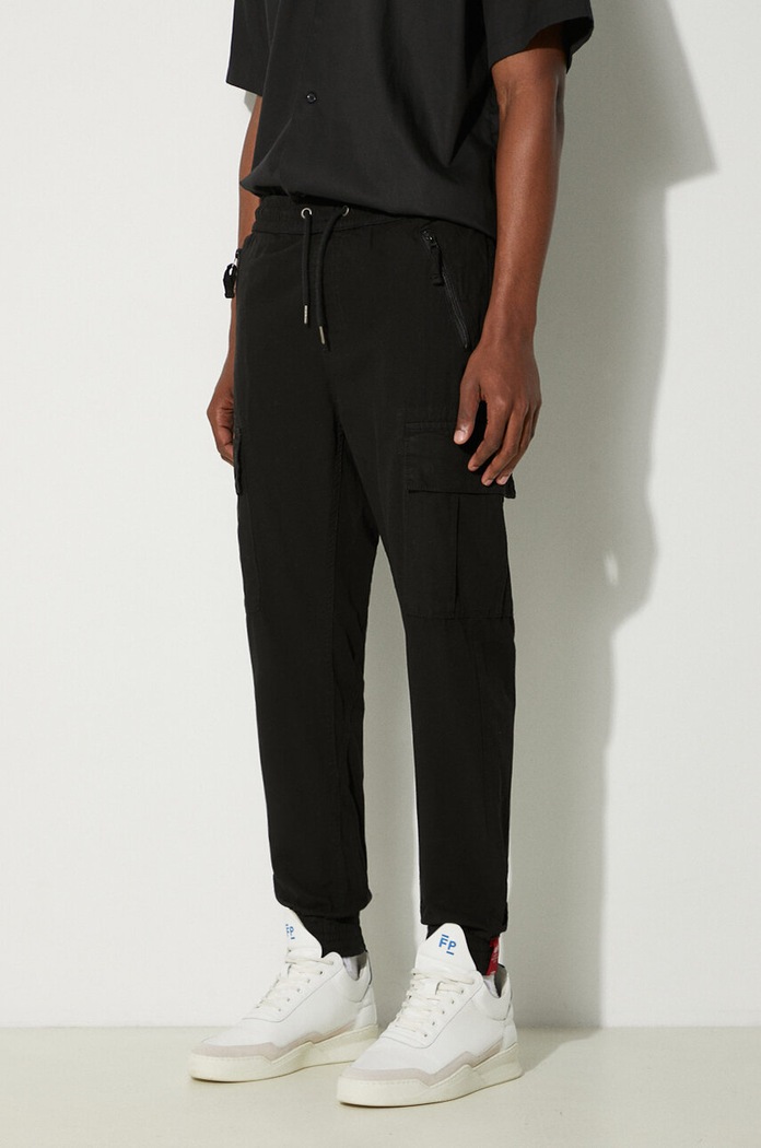 Pamučne hlače Alpha Industries crna 116201.03