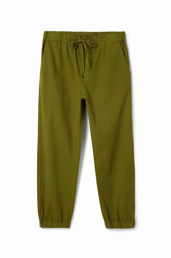 Bavlněné kalhoty Desigual 23SMPW05 zelená