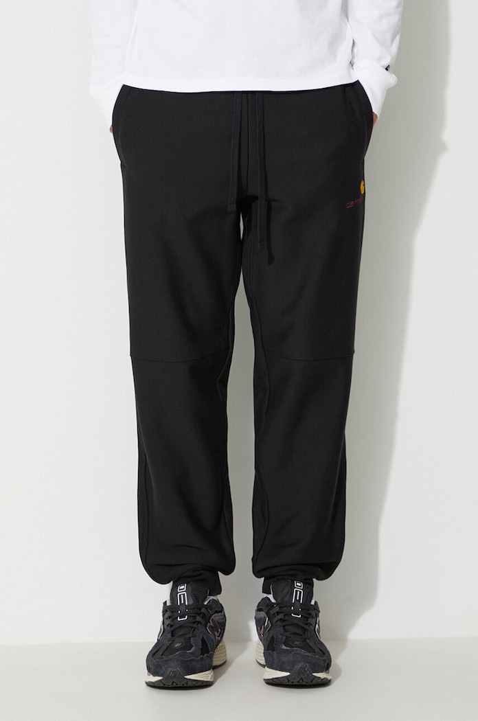 Спортен панталон Carhartt WIP American Script Jogging Pant черен I027042