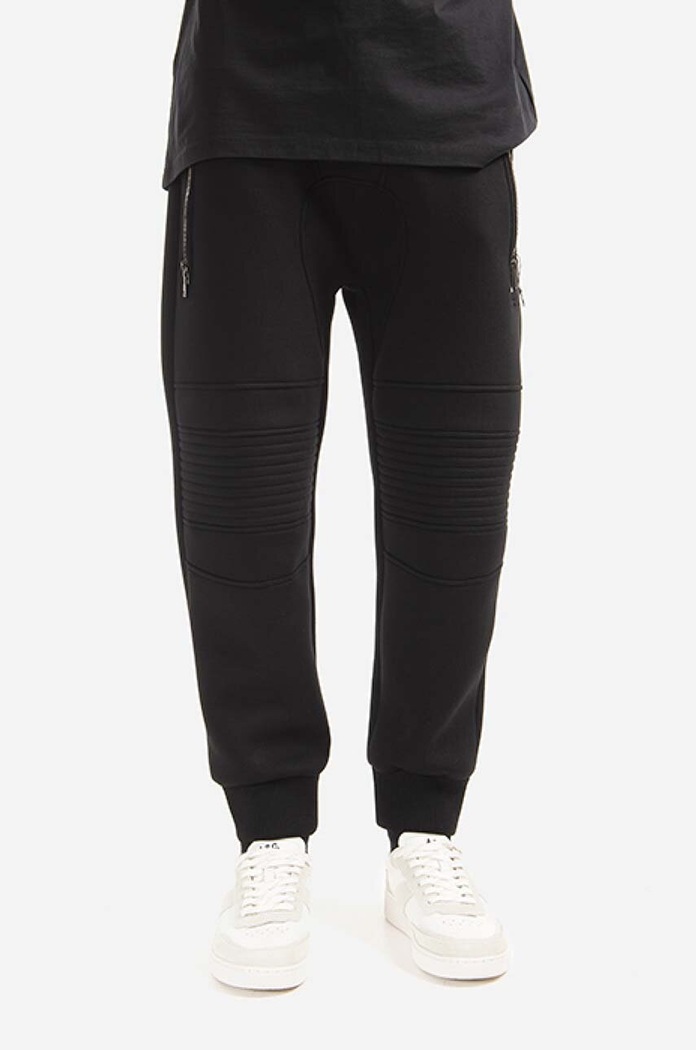Neil Barett spodnie dresowe Skinny Low Rise Swatpants dzianina czarny BJP002BH.S505C.01