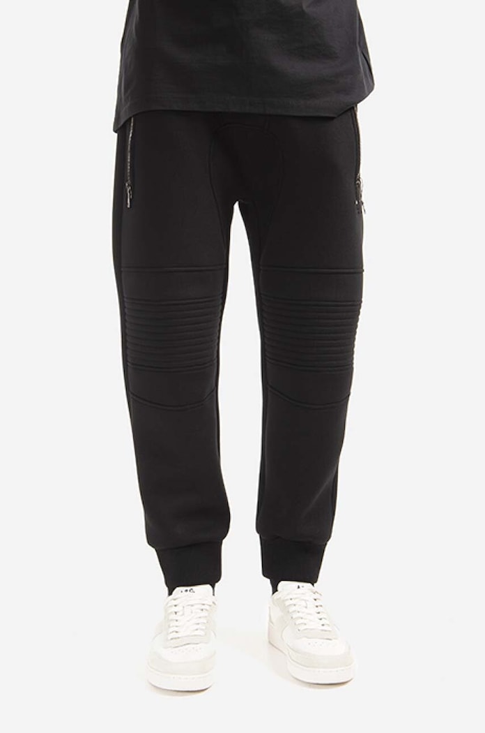 Neil Barett spodnie dresowe Skinny Low Rise Swatpants dzianina czarny BJP002BH.S505C.01