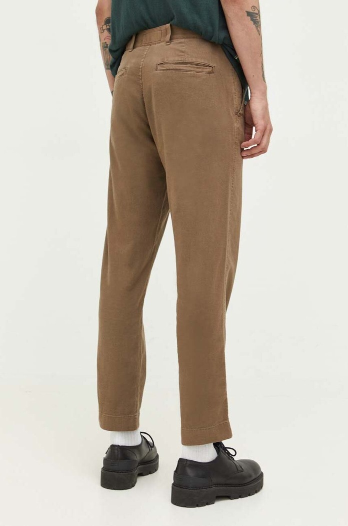 Ruházat Abercrombie & Fitch nadrág vászonkeverékből KI130.3069.420 barna