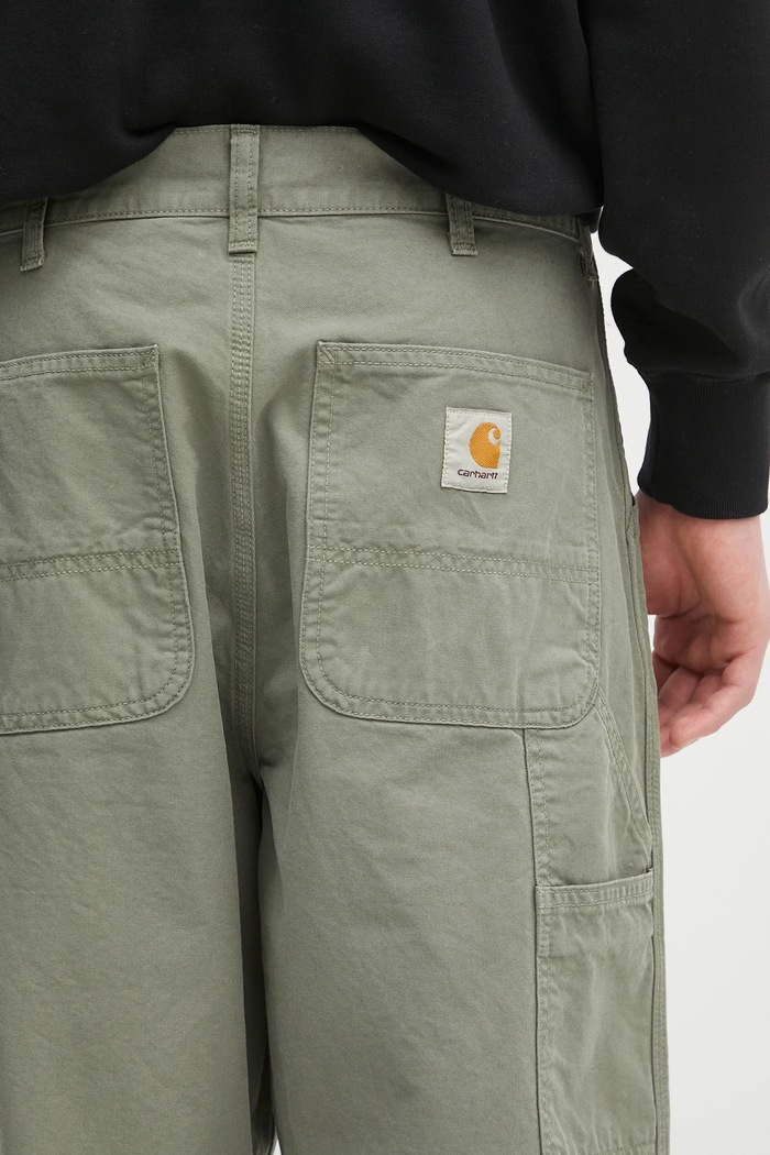 Carhartt WIP pantaloni de bumbac Single Knee Pant verde I031499.1YFGD