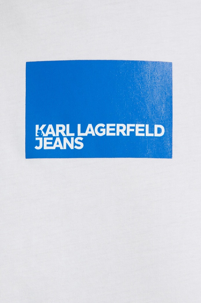 Памучна рокля Karl Lagerfeld Jeans 231J1306 бял