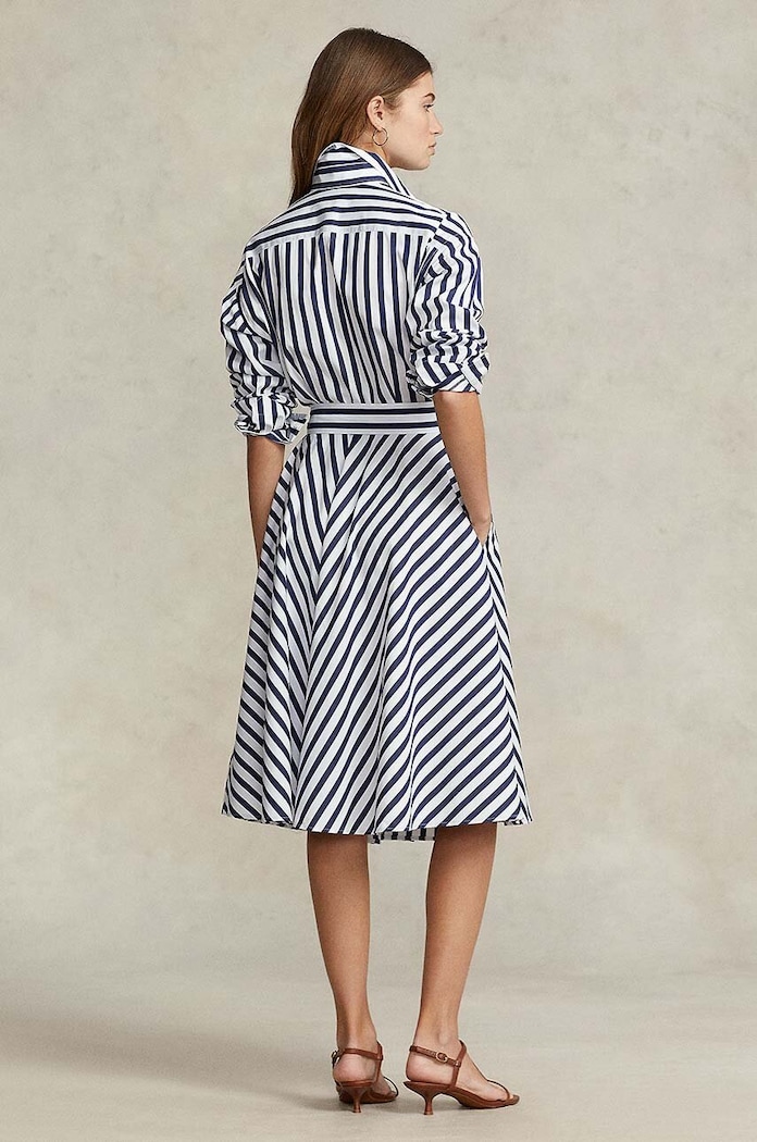 Bavlnené šaty Polo Ralph Lauren 211891428 tmavomodrá SS25