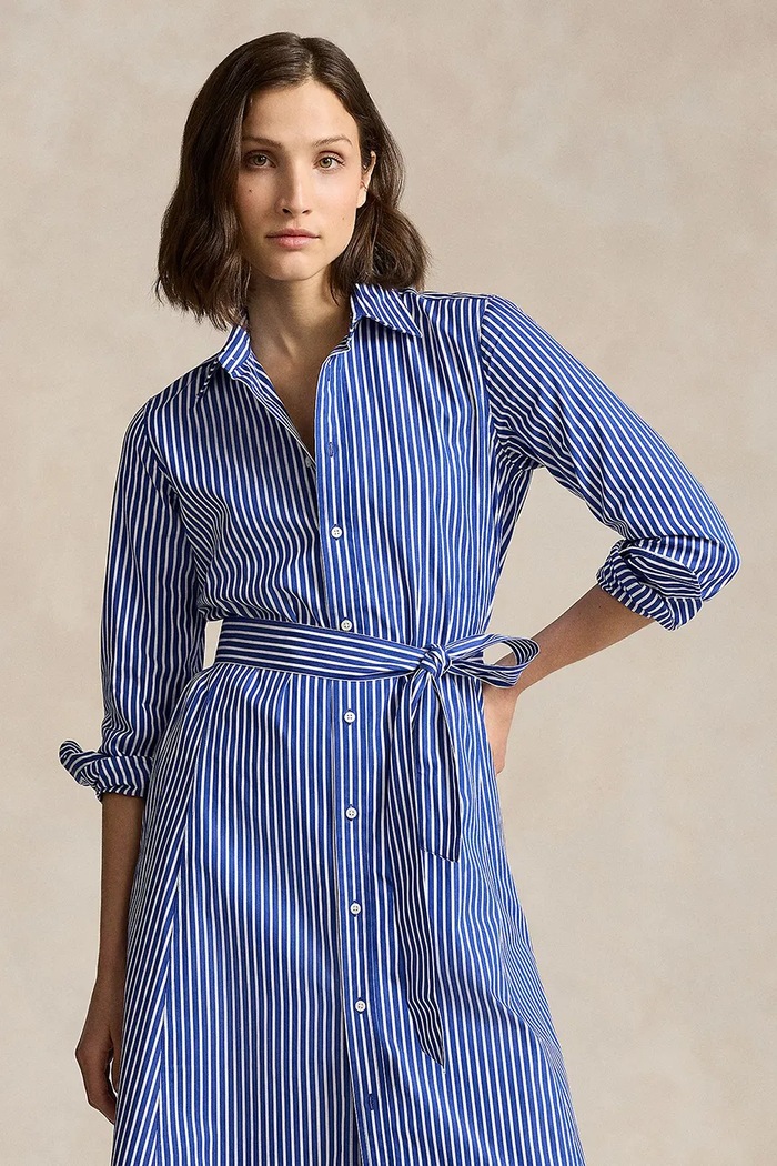 Ρούχα Βαμβακερό φόρεμα Polo Ralph Lauren 211891430 μπλε