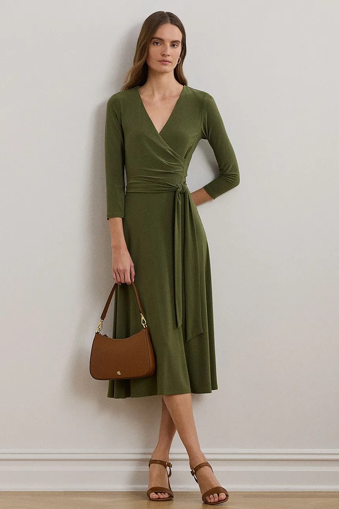 Lauren Ralph Lauren sukienka z elastanem zielony 250769904