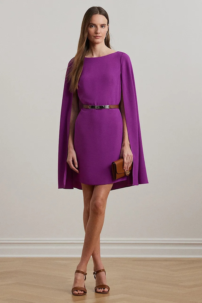 Lauren Ralph Lauren sukienka tkanina fioletowy 253855210