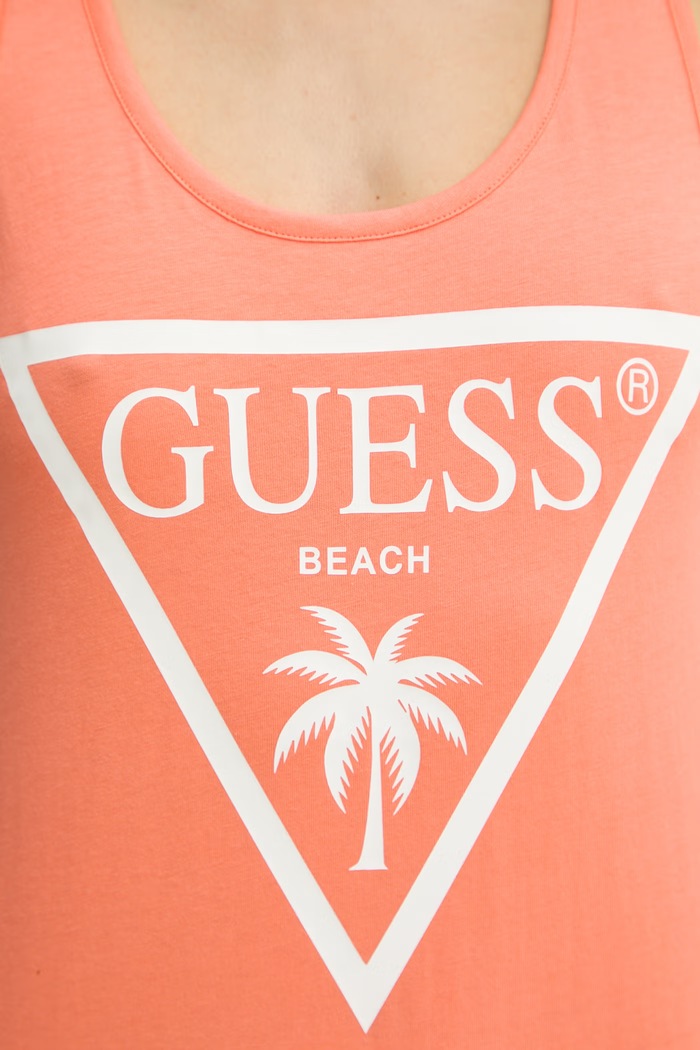 Guess poletna obleka bombažna E3GP03.JA914 oranžna