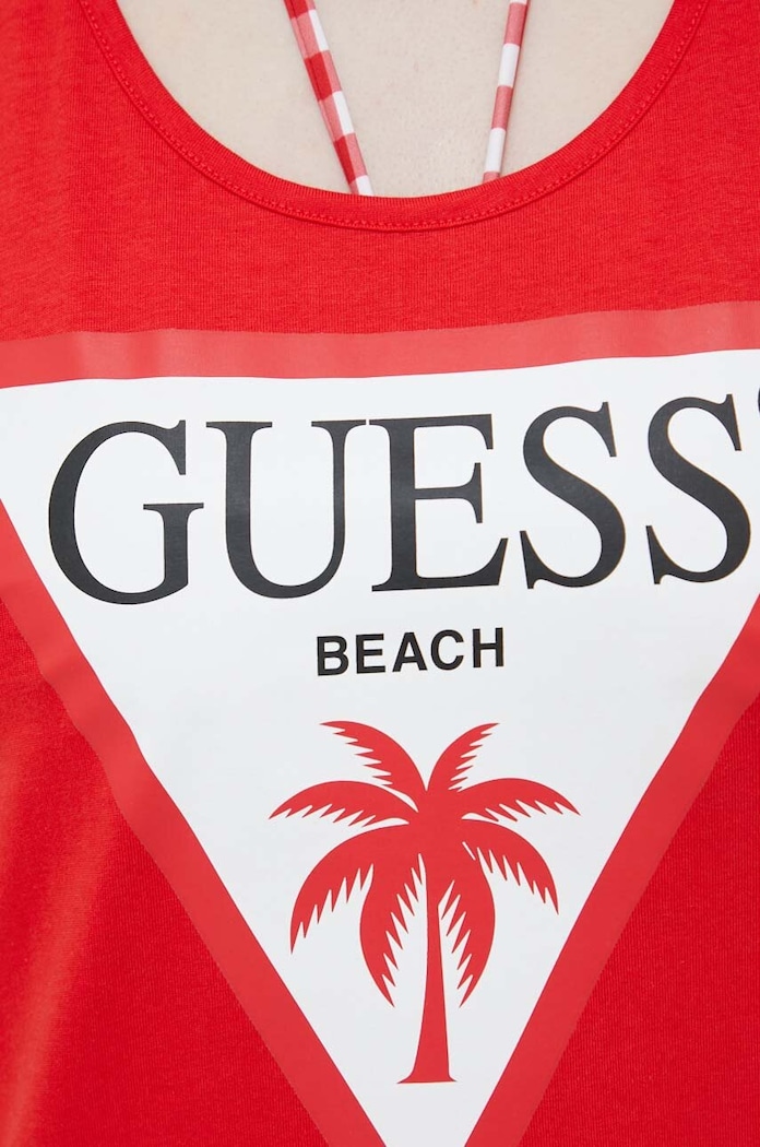 Guess letní šaty bavlněné E3GP03.JA914 červená