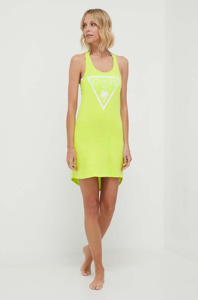 Guess sukienka letnia bawełniana E3GP03.JA914 zielony SS26