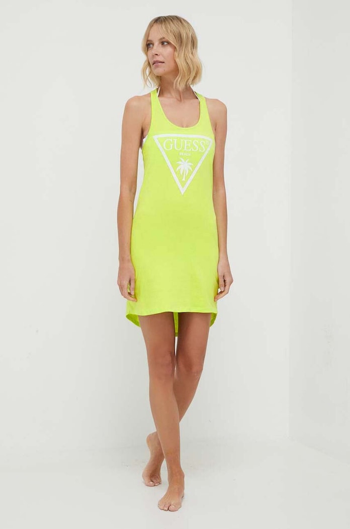 Guess sukienka letnia bawełniana E3GP03.JA914 zielony SS26