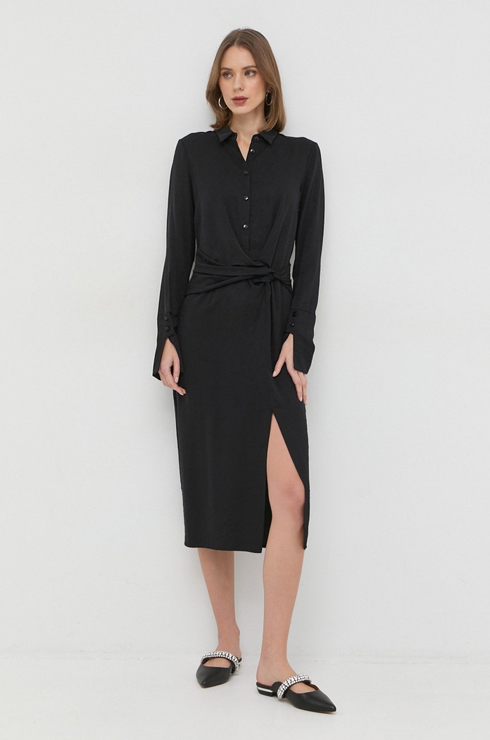 Patrizia Pepe rochie midi negru 8A1108.A223