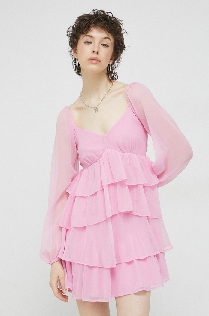 Abercrombie & Fitch sukienka KI159.3011.620 różowy SS23