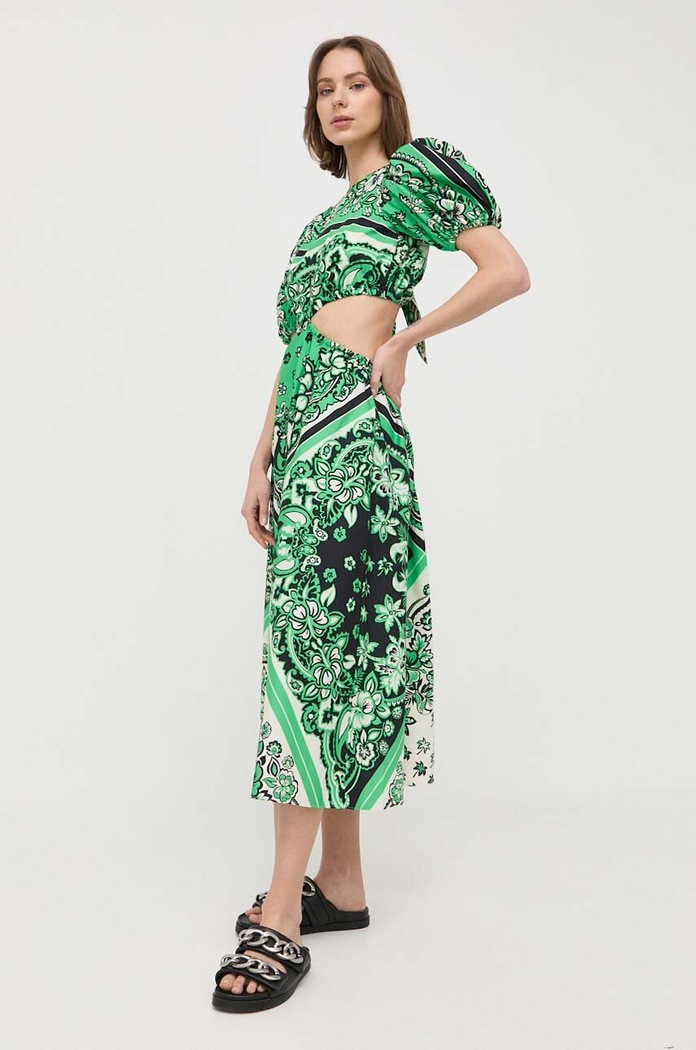Bavlnené šaty Red Valentino 2R0VAHK06SM zelená SS23