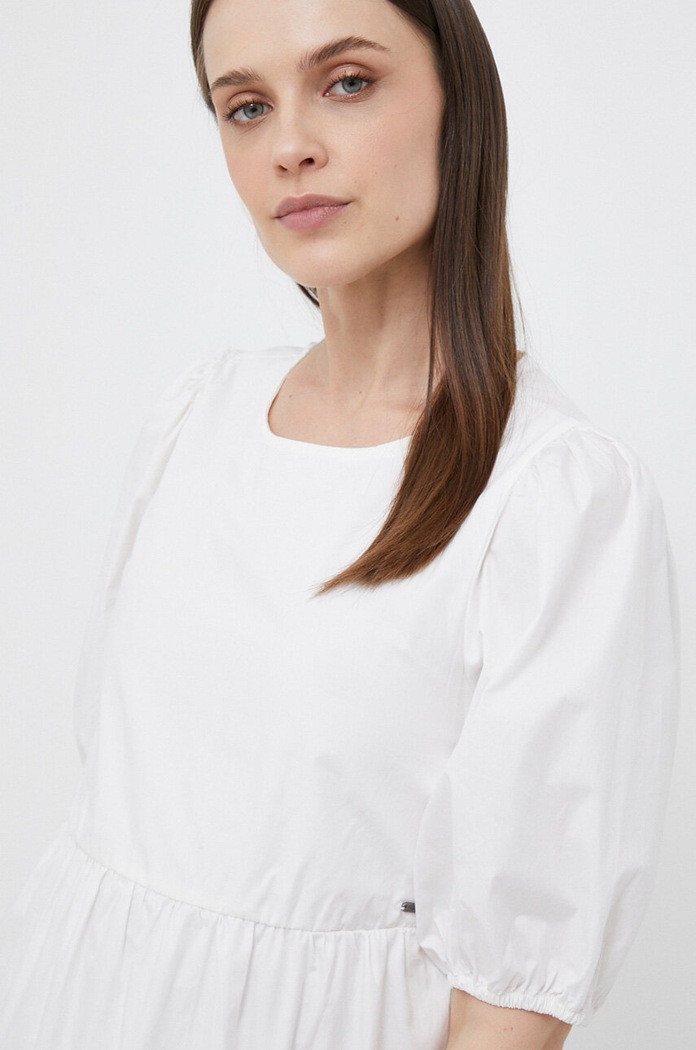 Pepe Jeans sukienka bawełniana Bella beżowy PL953238.800
