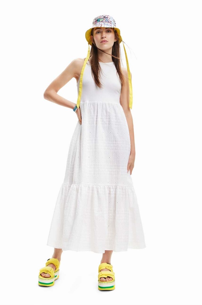 Îmbrăcăminte Desigual rochie 23SWVW84 alb
