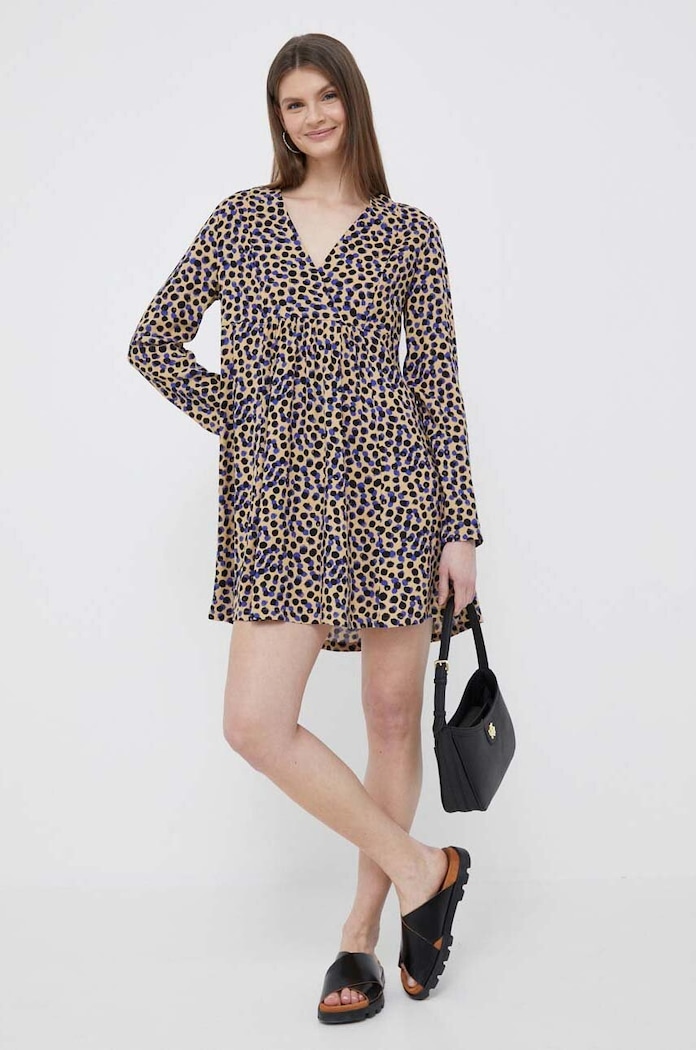 Рокля United Colors of Benetton точки бежов 4YRNDV037.70L