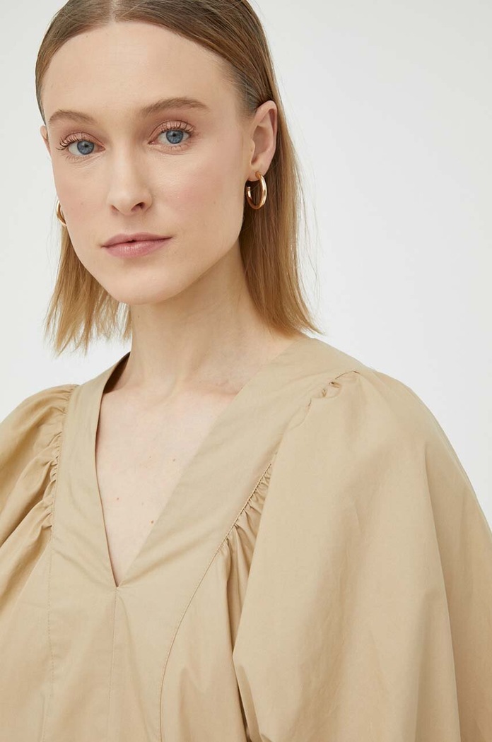 Bavlnené šaty By Malene Birger Q71873006 béžová SS23