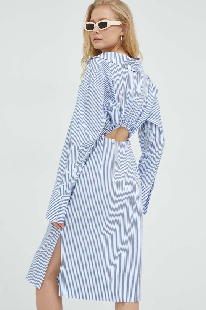 Herskind rochie din bumbac mini albastru 4706938