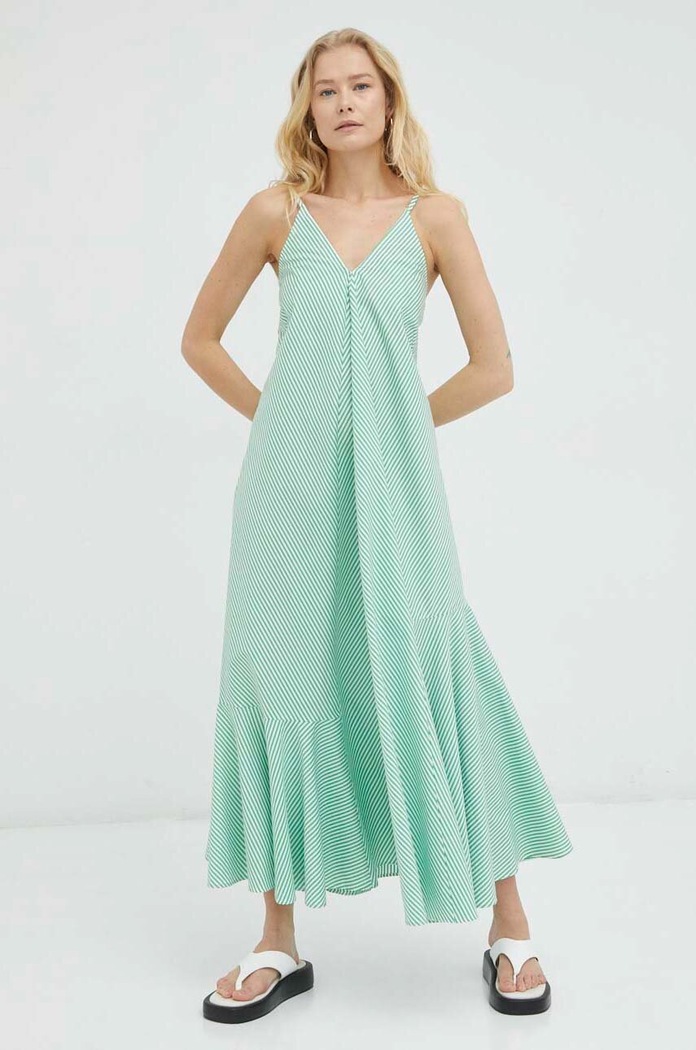 Herskind sukienka bawełniana 4787943 zielony SS23