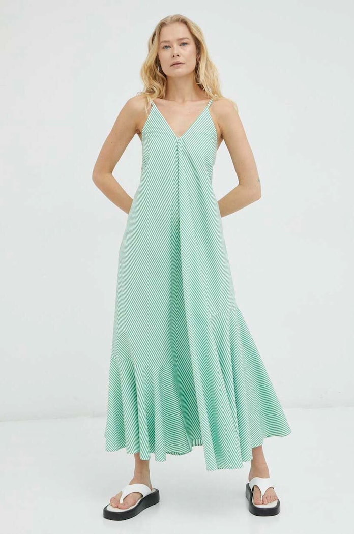 Herskind sukienka bawełniana 4787943 zielony SS23