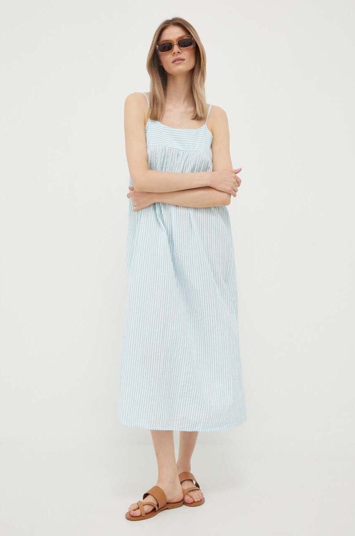 United Colors of Benetton sukienka bawełniana wzorzyste niebieski 4VZJ5V017.901
