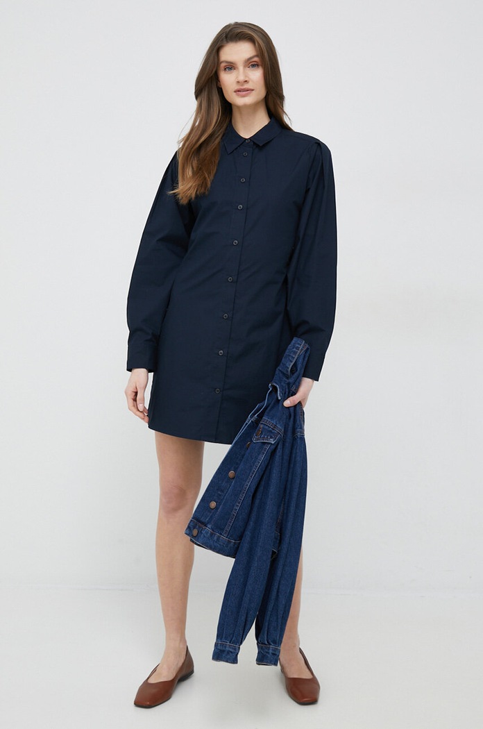 Tommy Hilfiger sukienka bawełniana WW0WW37976.PPYX granatowy SS23