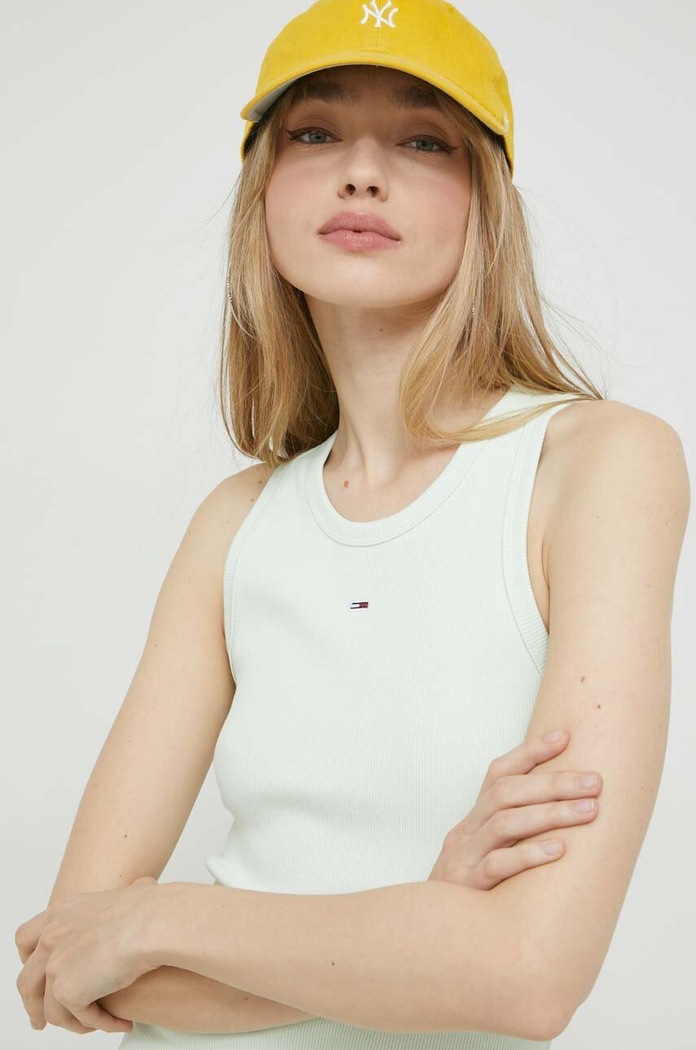 Tommy Jeans rochie verde DW0DW15344.PPYX