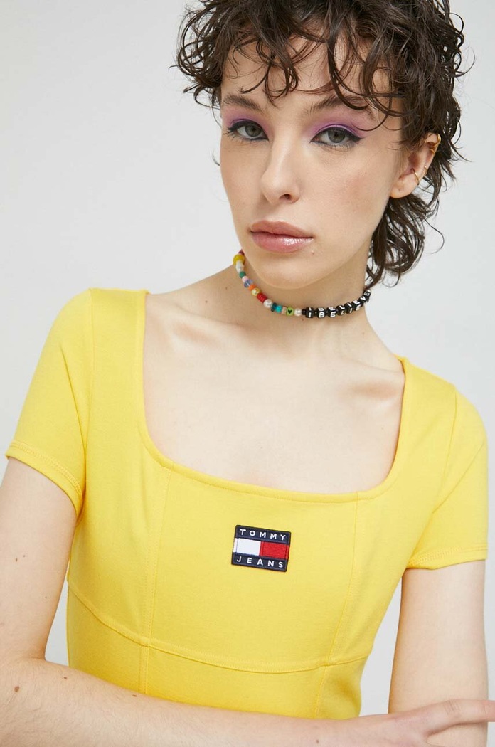 Tommy Jeans sukienka żółty DW0DW15362.PPYX