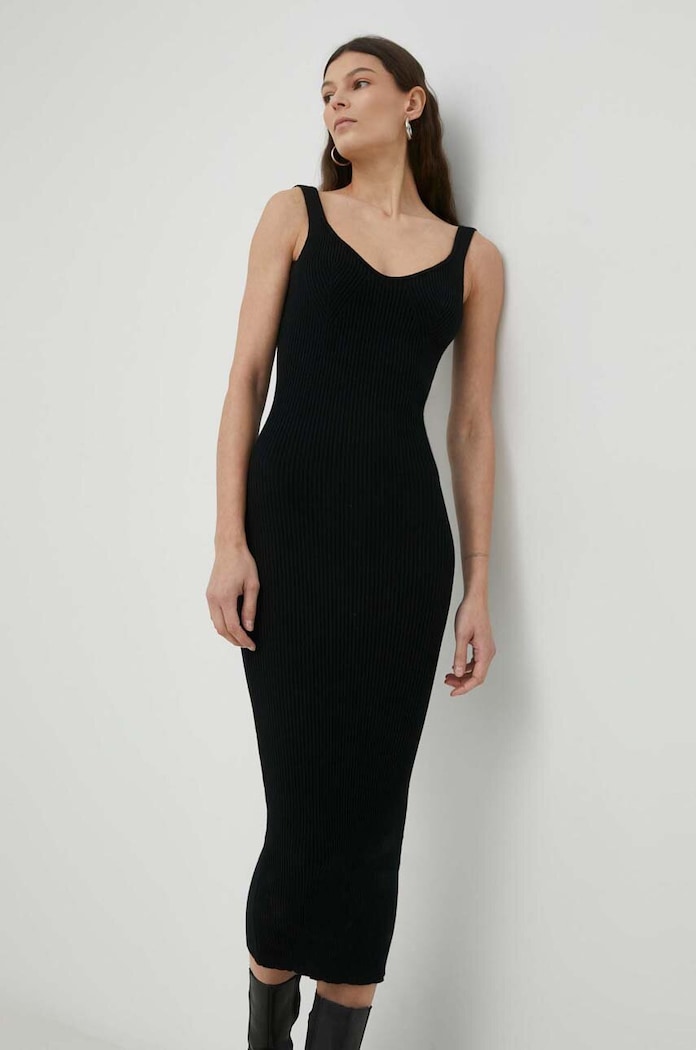 MMC STUDIO rochie maxi negru LIGHTSKIN.BASIC