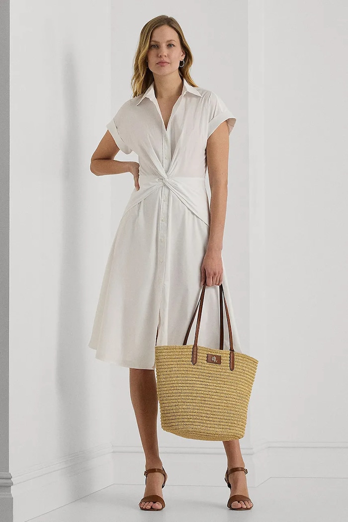 Lauren Ralph Lauren sukienka z elastanem biały 250903193