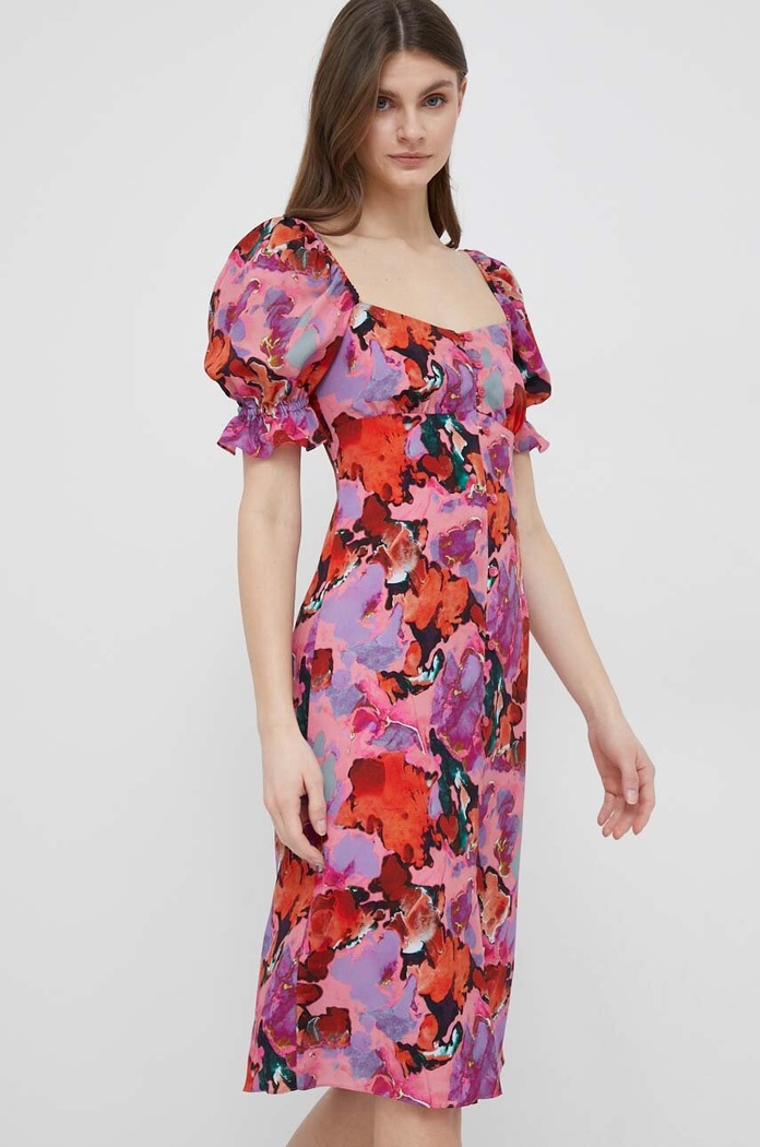 Obleka PS Paul Smith Mini roza W2R.540D.K31018