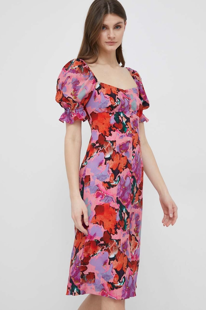 Obleka PS Paul Smith Mini roza W2R.540D.K31018
